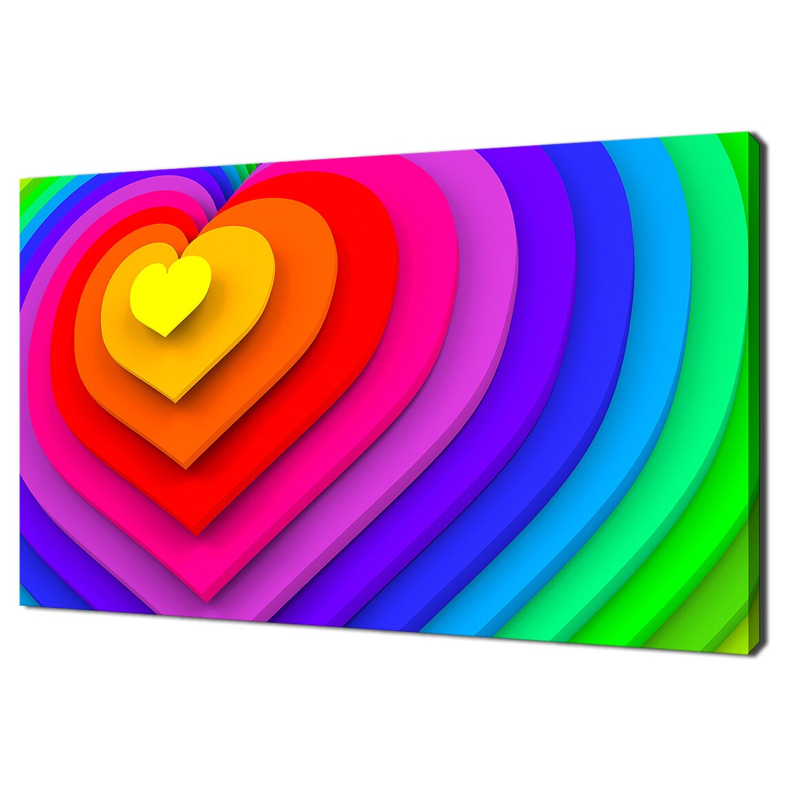 Rainbow Spectrum Heart, Modern Design Art Print
