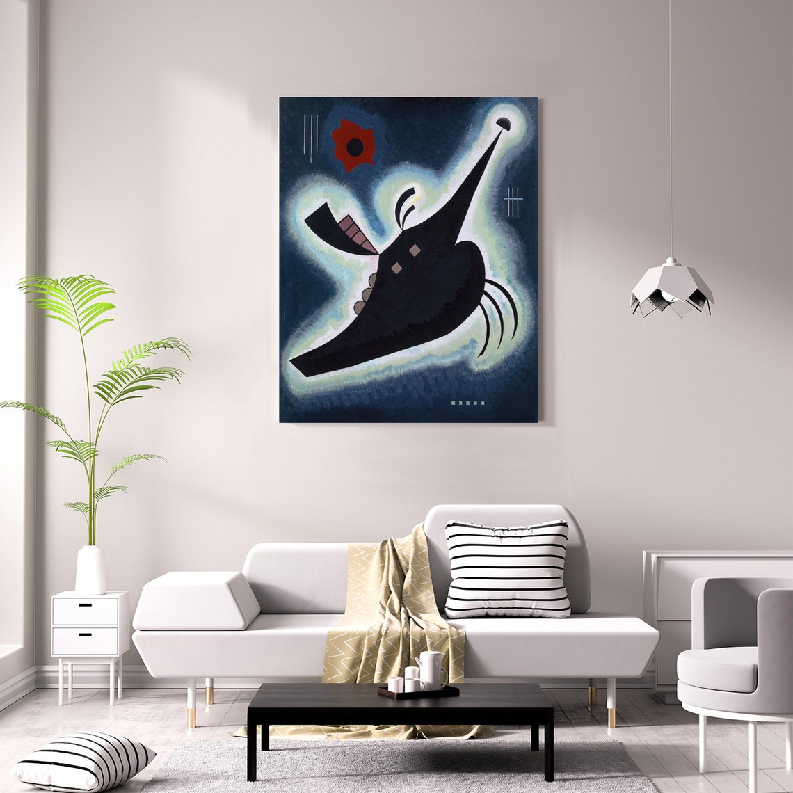 Wassily Kandinsky Pointy Black 1931 Classic Design Abstract Decor Reproduction Print Wall Art - Image 2