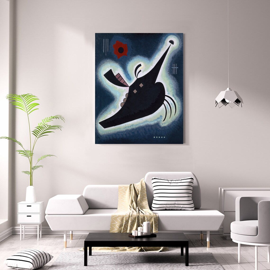 Wassily Kandinsky Pointy Black 1931 Glowing Abstract Night Sky Wall Art - Image 2