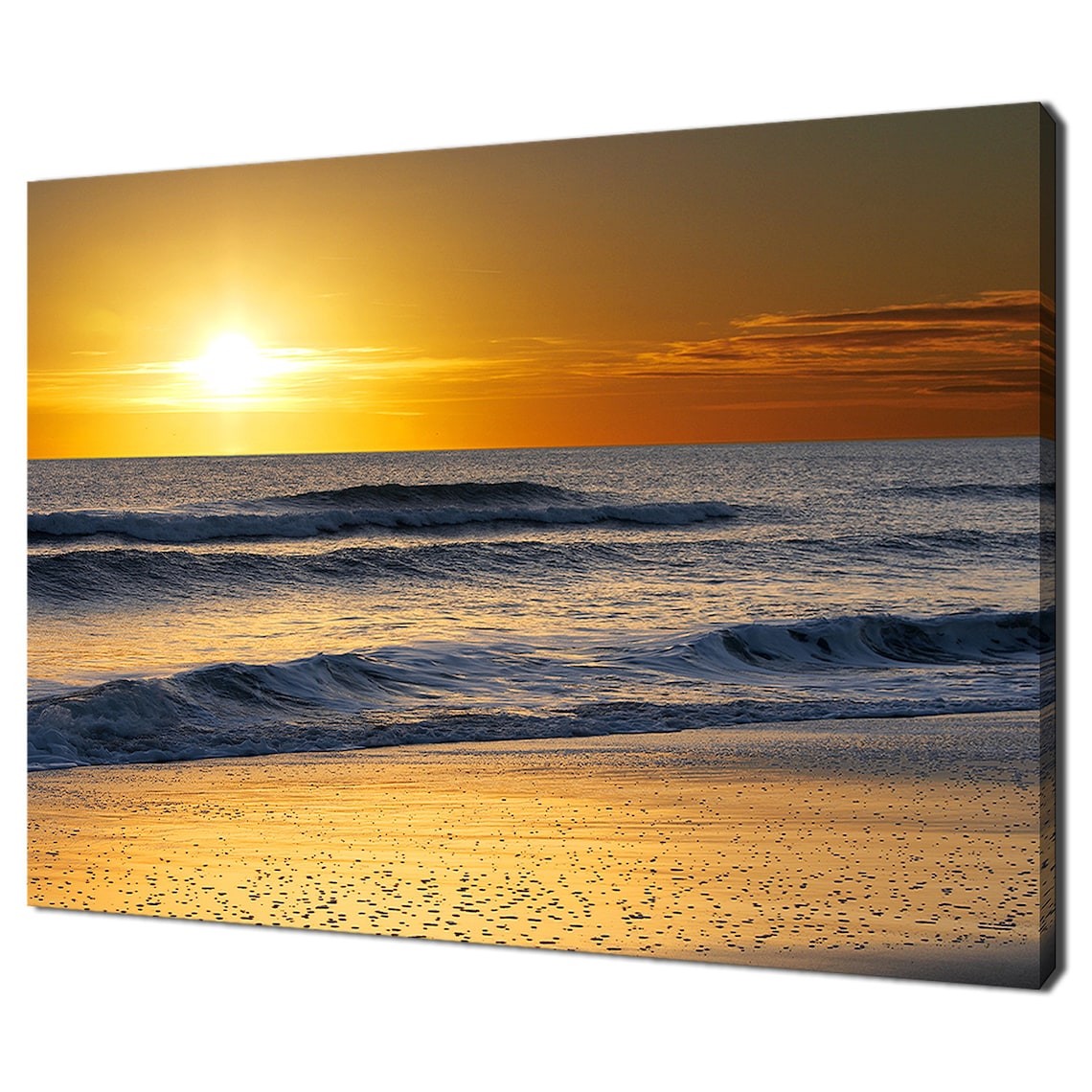 Dark Sunset Over Beach, Modern Coastal Art Print