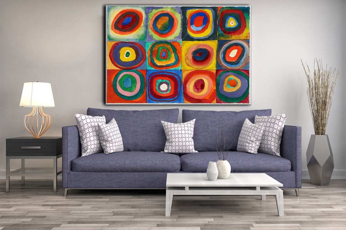 Kandinsky Quadrate With Concentric Rings, Abstract Art Print - Image 2