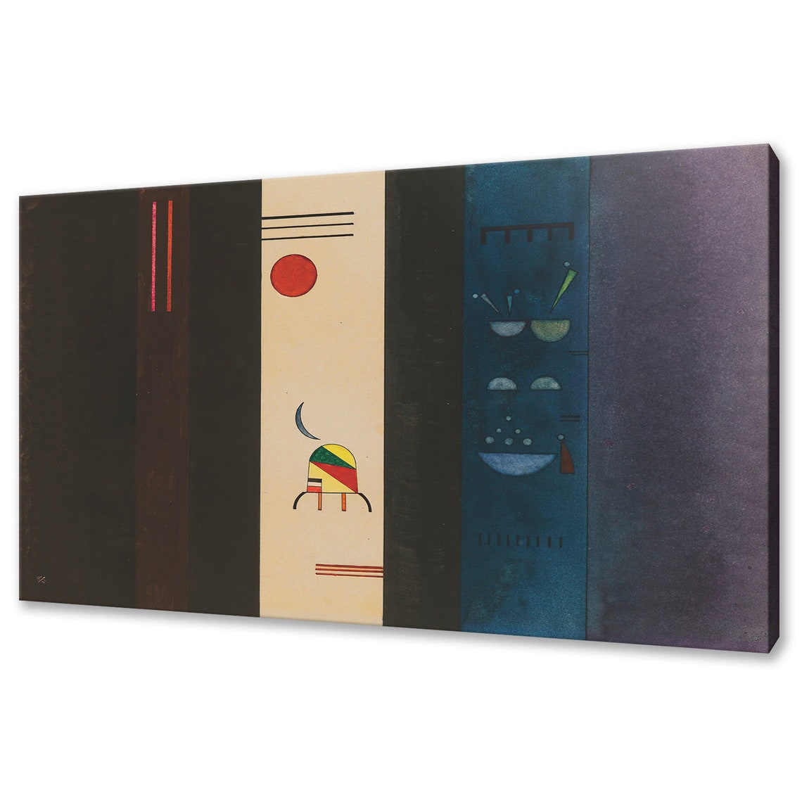 Wassily Kandinsky Dunkle Seiten Dark Sides 1931 Classic Design Abstract Decor Reproduction Print Wall Art