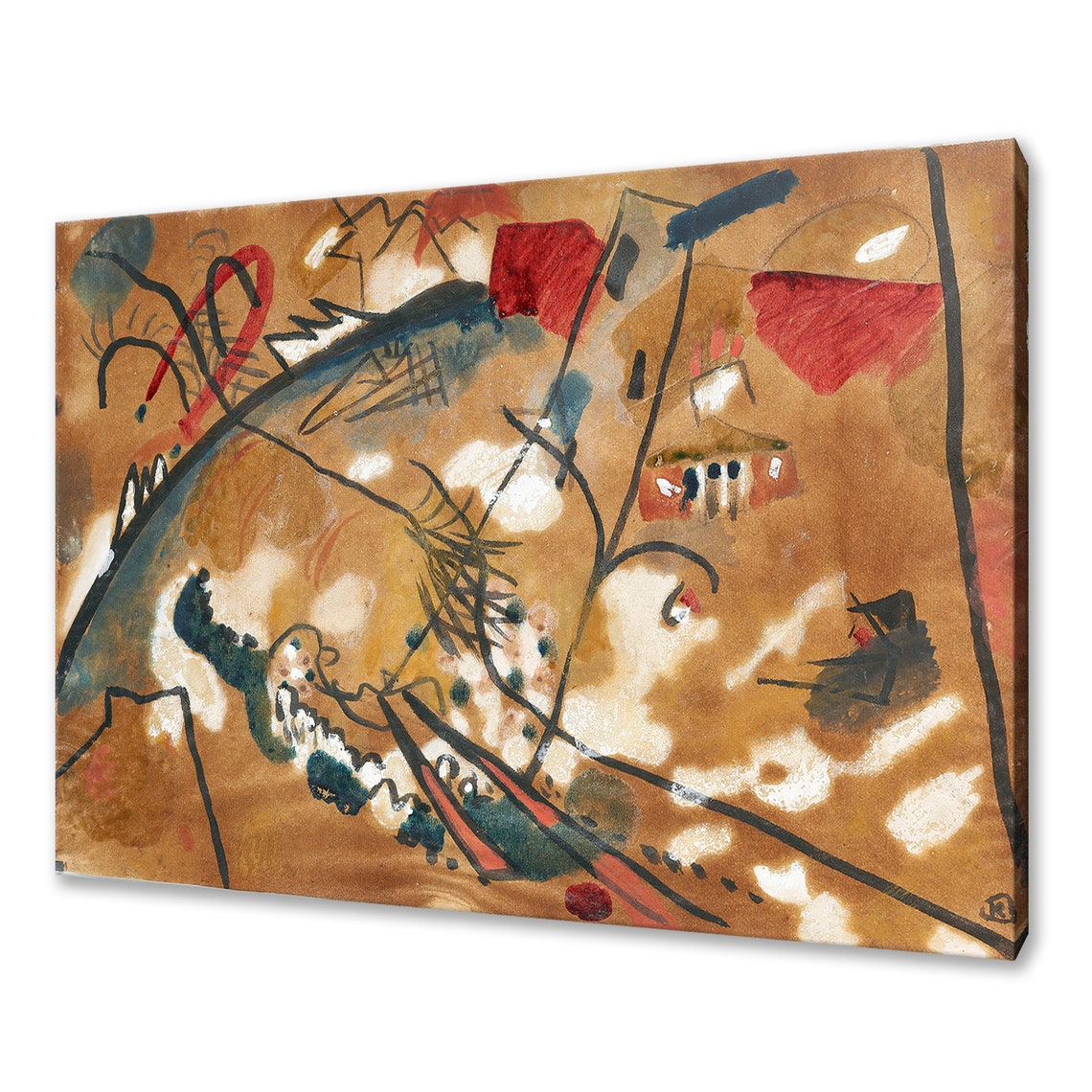 Wassily Kandinsky Draft For Improvisation 24 Troika Ii 1911 Classic Design Abstract Decor Reproduction Print Wall Art