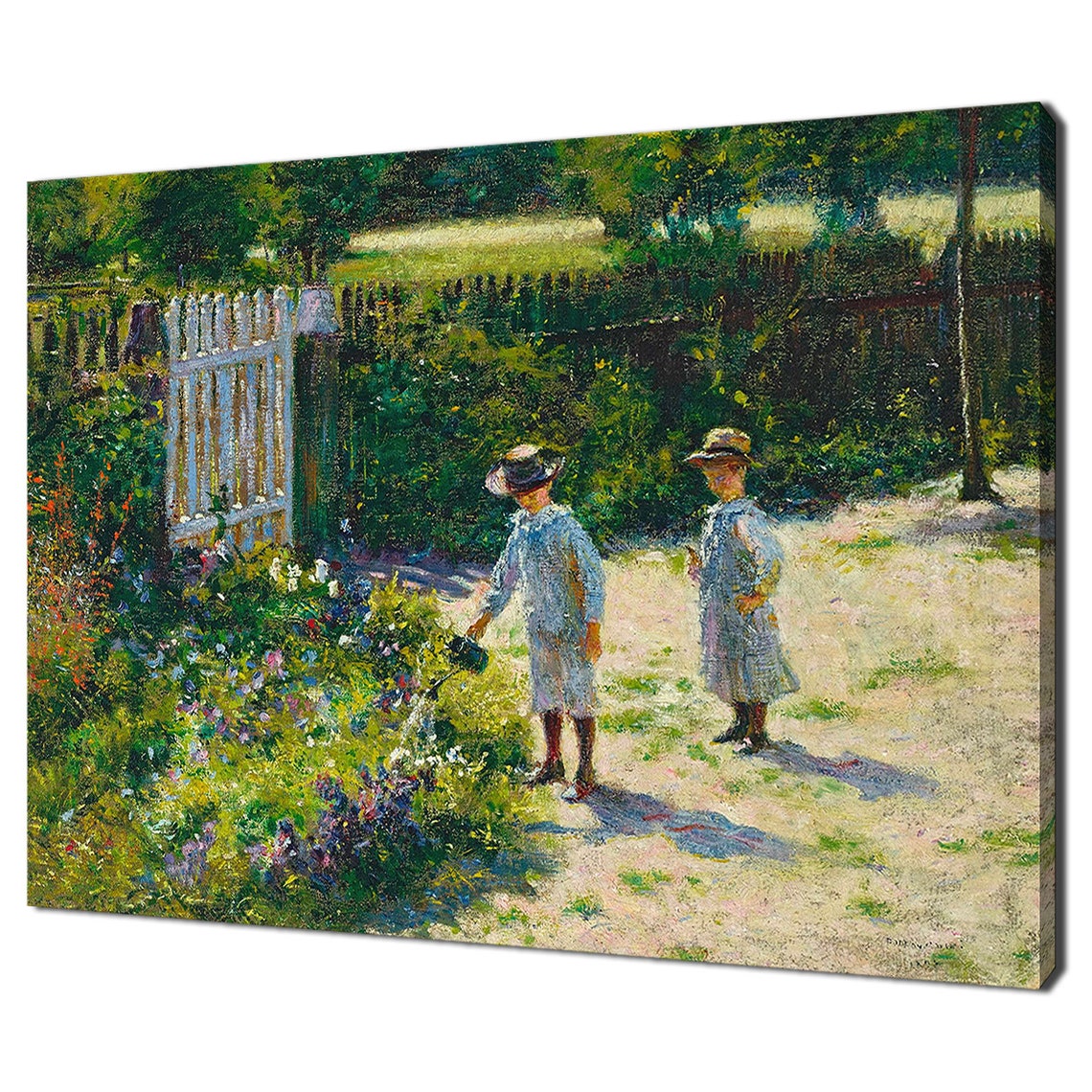 Children In The Garden 1892 Reproduction Vintage Victorian Oil Painting Print Nature Print Wall Art Antique Fine Art