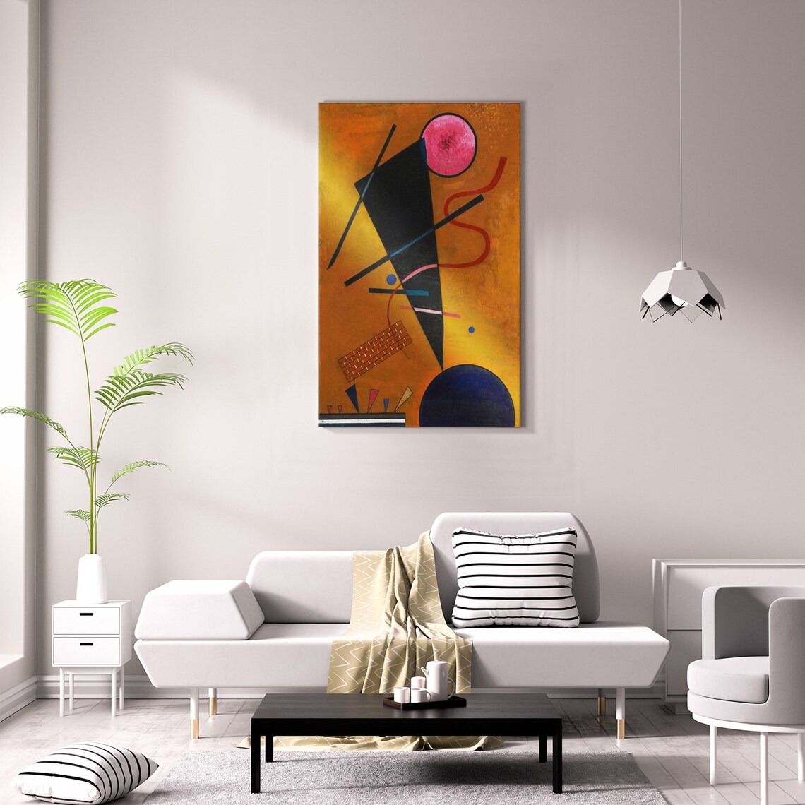 Wassily Kandinsky Geometric Abstract Gold Black 1924 Reproduction Wall Art - Image 2
