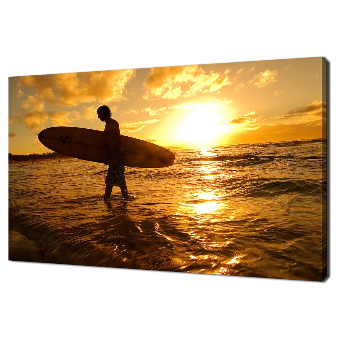 Surfer At Sunset Seascape Modern Design Home Decor Print Wall Art Picture Wall Hanging