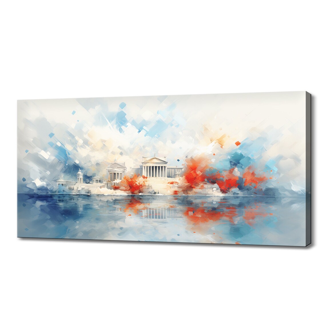 Athens Greece Acropolis Parthenon Abstract Watercolour Travel Poster