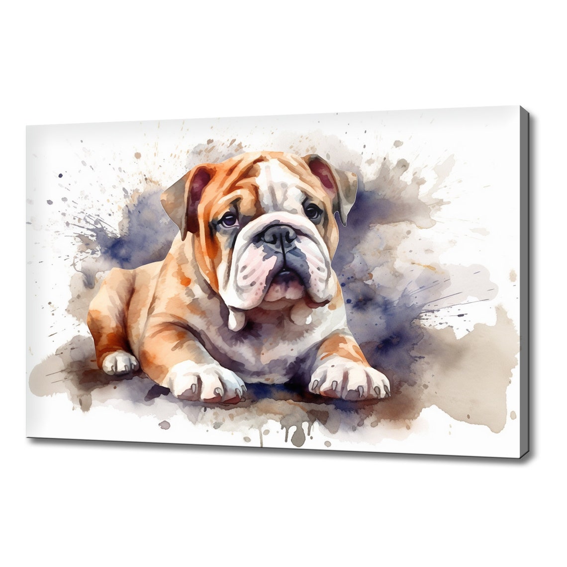 Cute Bulldog Puppy Dog Watercolour Print Art Modern Design Home Decor Animal Pet Print Wall Art Gift For Bulldog Dog Lover