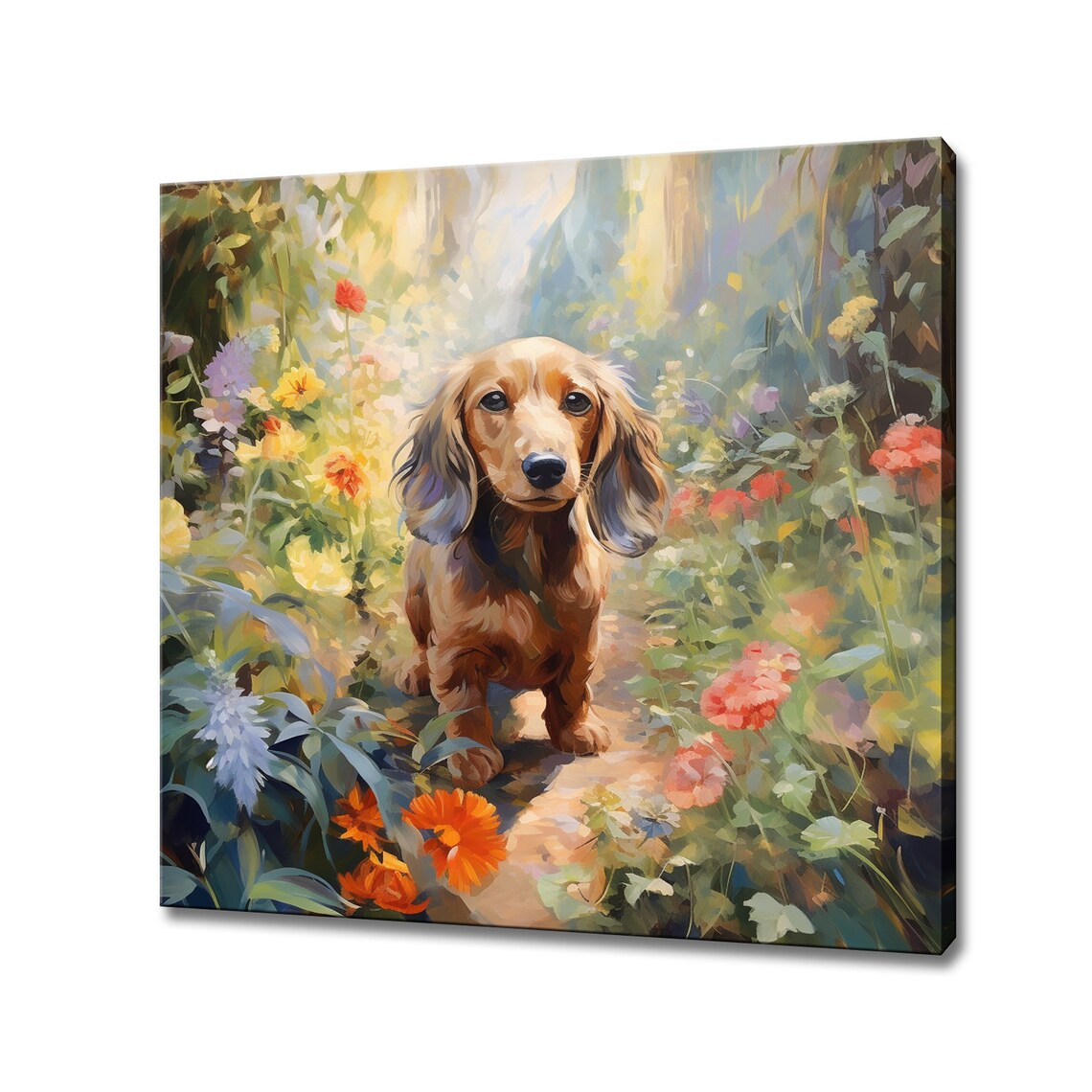Beautiful Brown Dachshund Dog Print Gift For Dachshund Dog Lover Colourful Dog Portrait Painting Print Dachshund Dog Wall Art