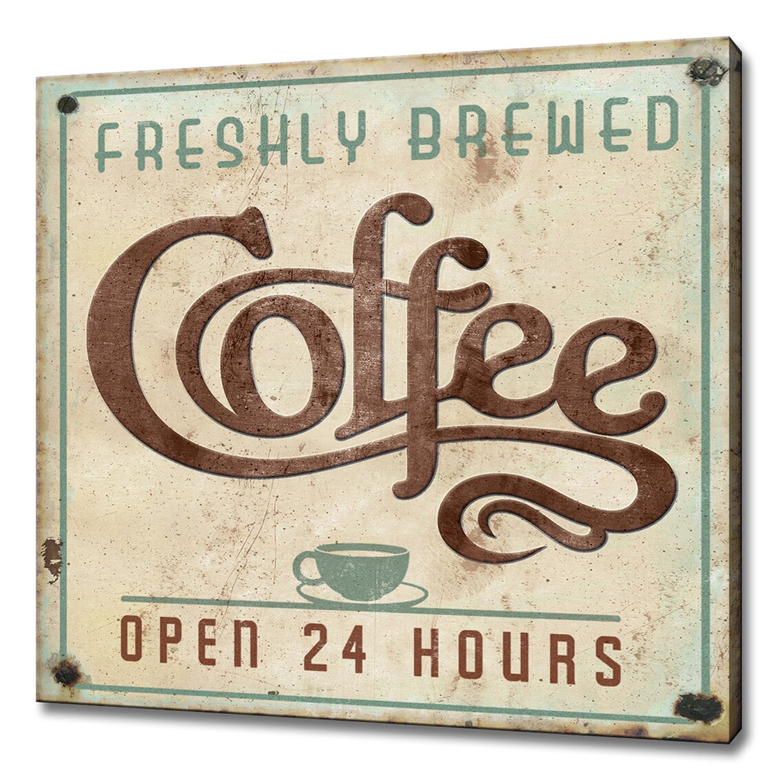 Vintage Coffee Sign, Kitchen Wall Art Print