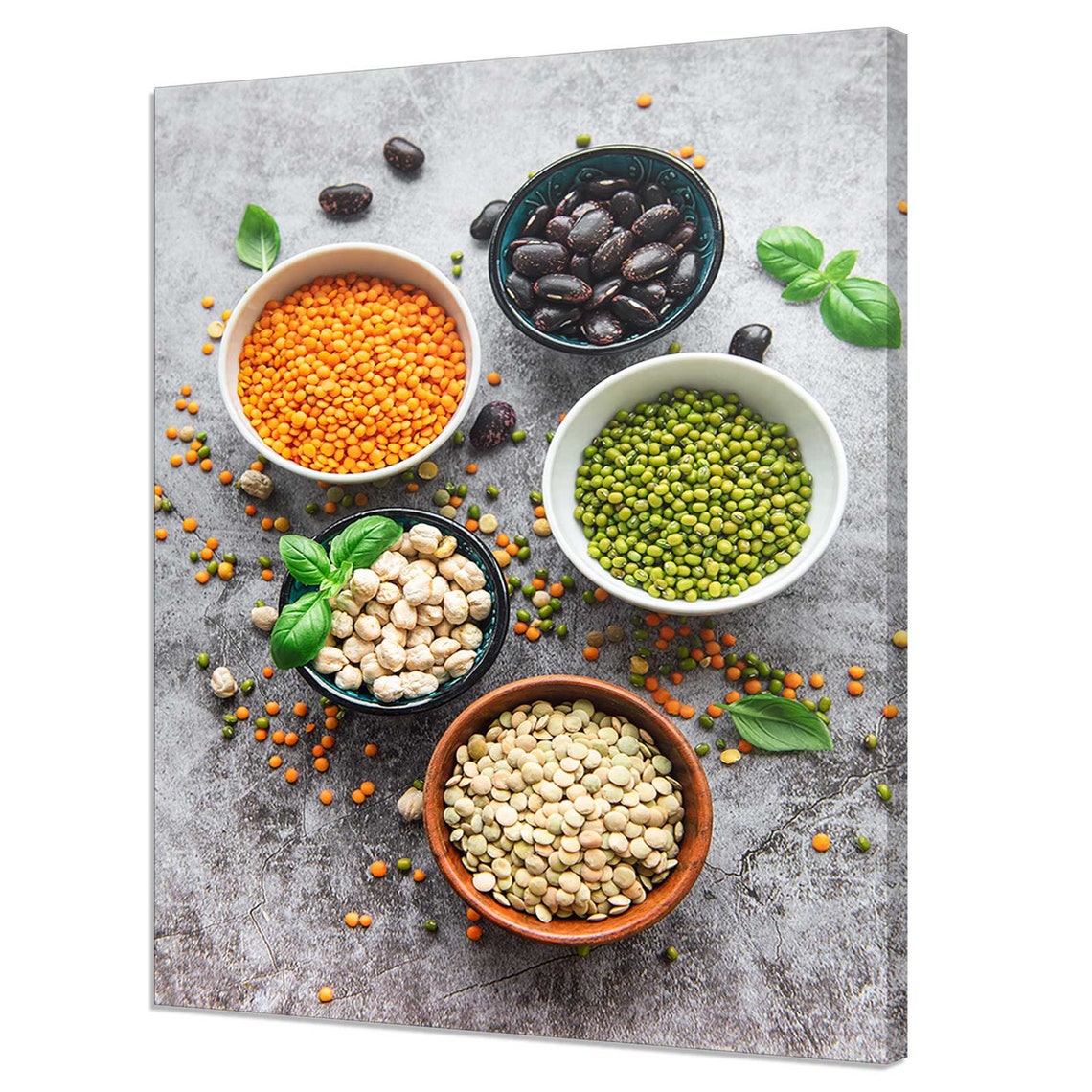 Colorful Beans Lentils Peas Bowls Kitchen Food Photography Art Poster