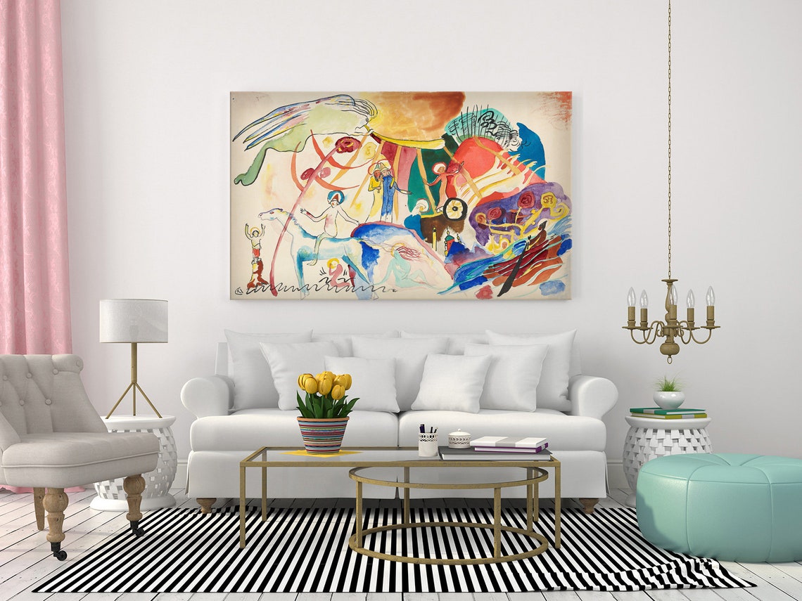 Wassily Kandinsky Draft For All Saints Ii Composition With Saints 1911 Classic Design Abstract Decor Reproduction Print Wall Art - Image 2