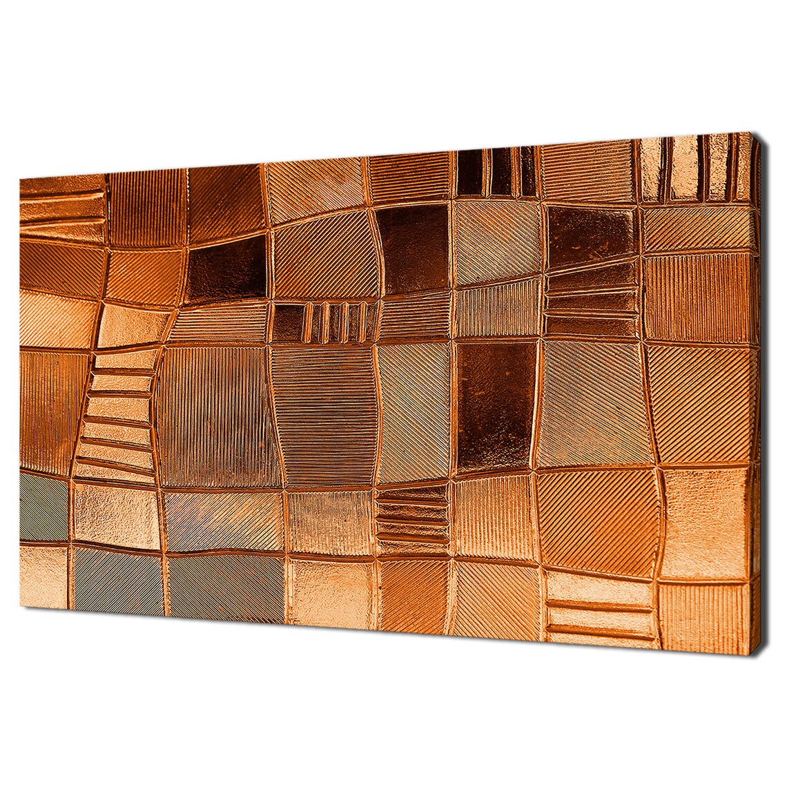 Copper-Gold Metallic Stained Glass Modern Art Print