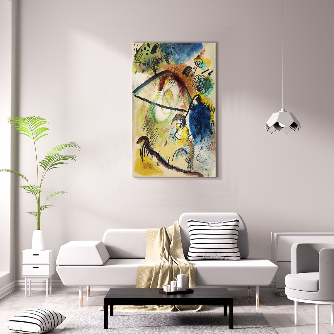 Wassily Kandinsky Watercolor Ix With Black Lines 1913 Classic Design Abstract Decor Reproduction Print Wall Art Picture - Image 2