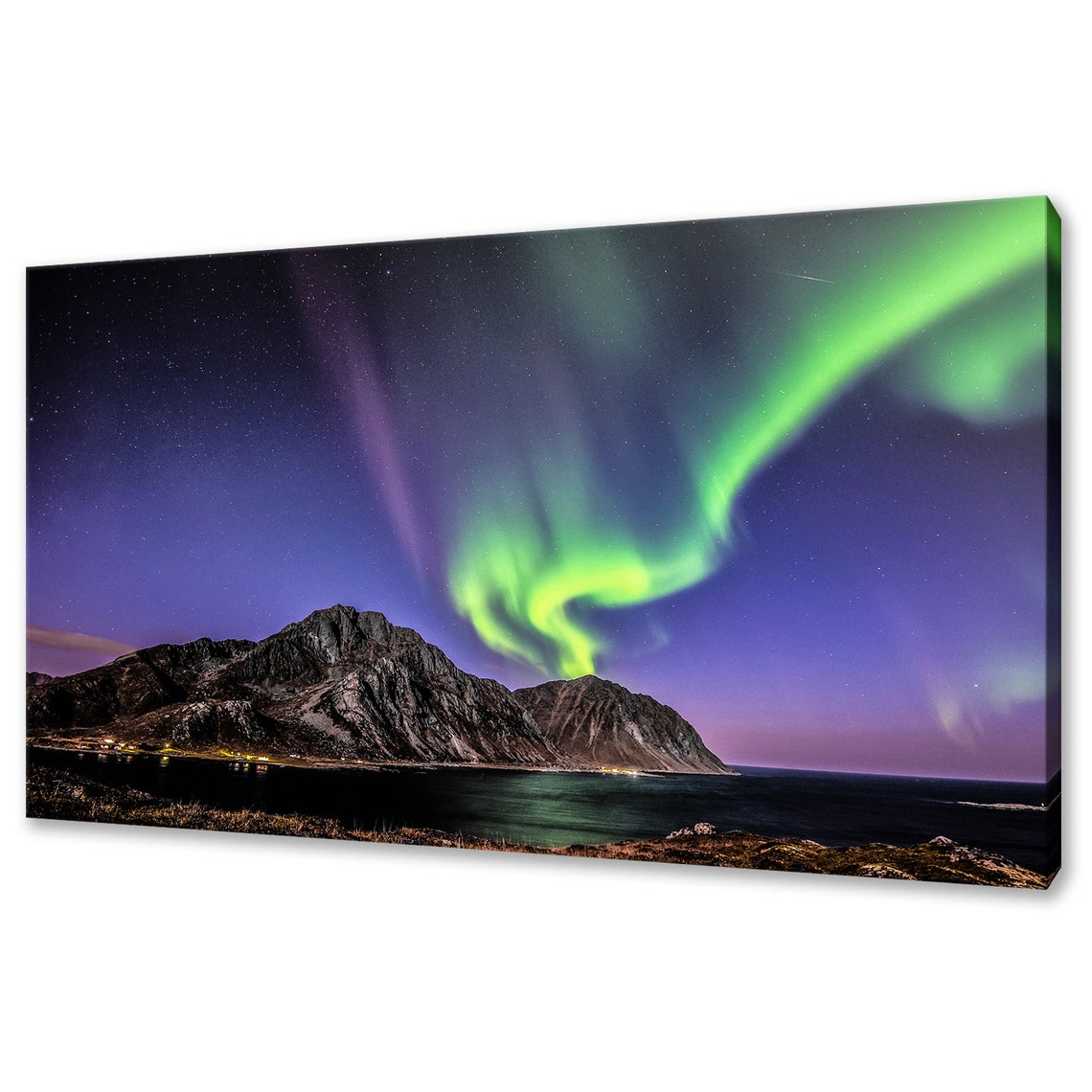 Beautiful Aurora Borealis Northern Lights Sky Modern Design Home Decor Print Wall Art Picture