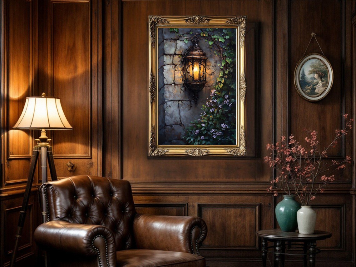 Vintage Lantern, Rustic Garden Wall Art Print - Image 2