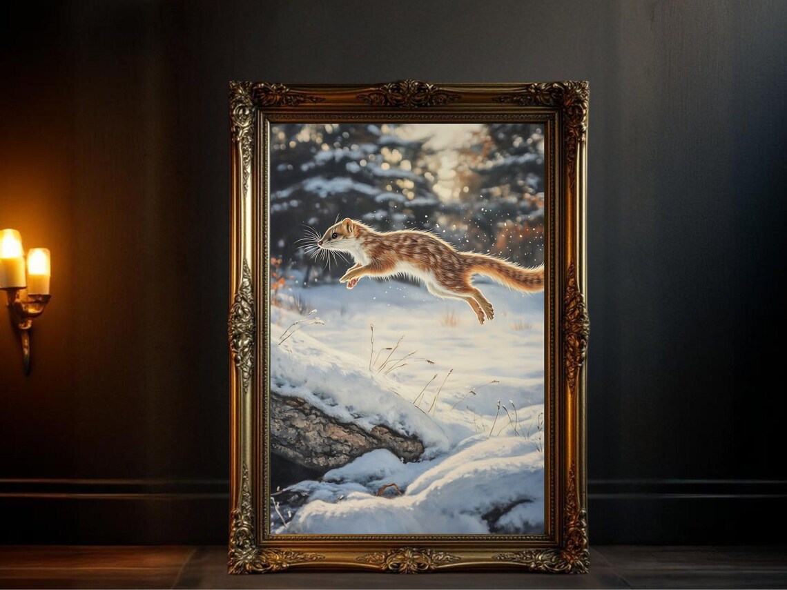 Winter Wildlife Squirrel In Snow, Nature Scene