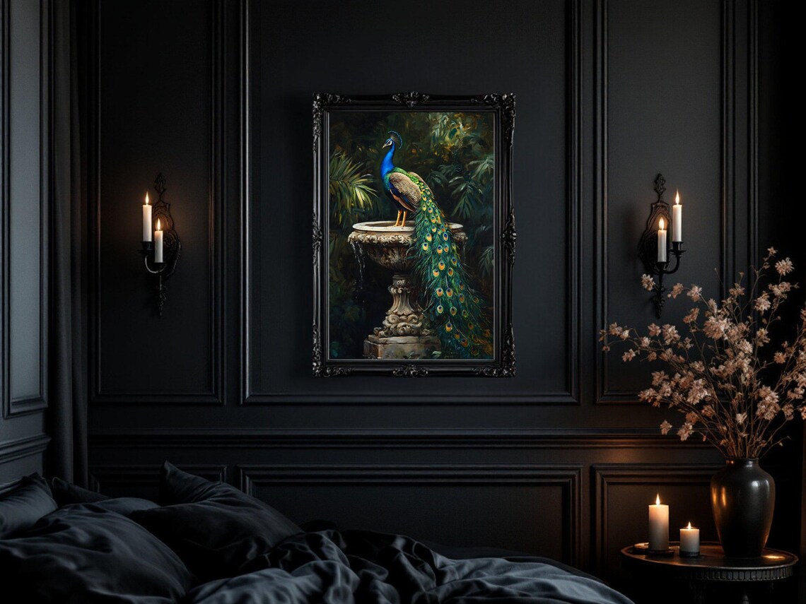 Majestic Peacock Art Print, Elegant Home Decor - Image 2