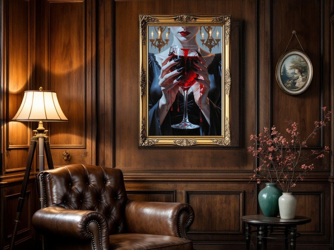 Gothic Vampire Horror Artwork, Creepy Decor - Image 3