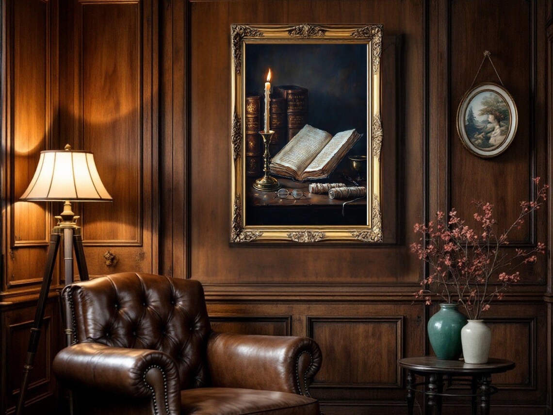 Vintage Inspired Library Art, Dark Academia Poster - Image 2