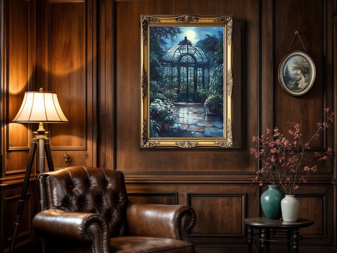 Moonlit Garden, Whimsical Botanical Wall Art - Image 3