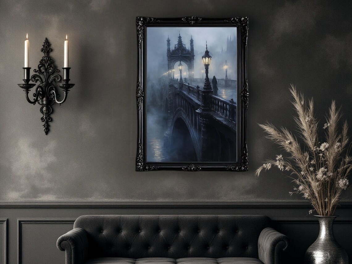 Gothic Bridge At Night, Mysterious Landscape - Image 2