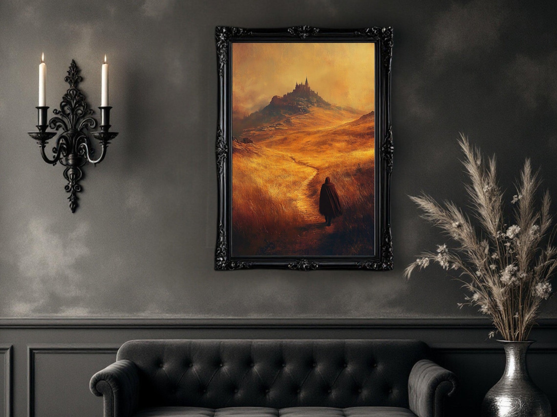 Epic Castle Medieval Landscape, Fantasy Art Print - Image 2