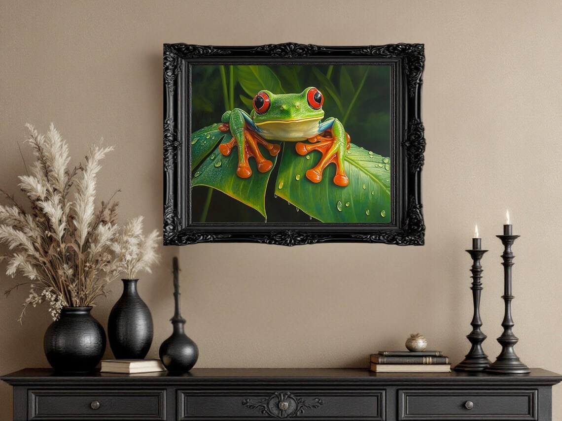 Colorful Frog Wall Art, Nature-Inspired Frog Decor - Image 3
