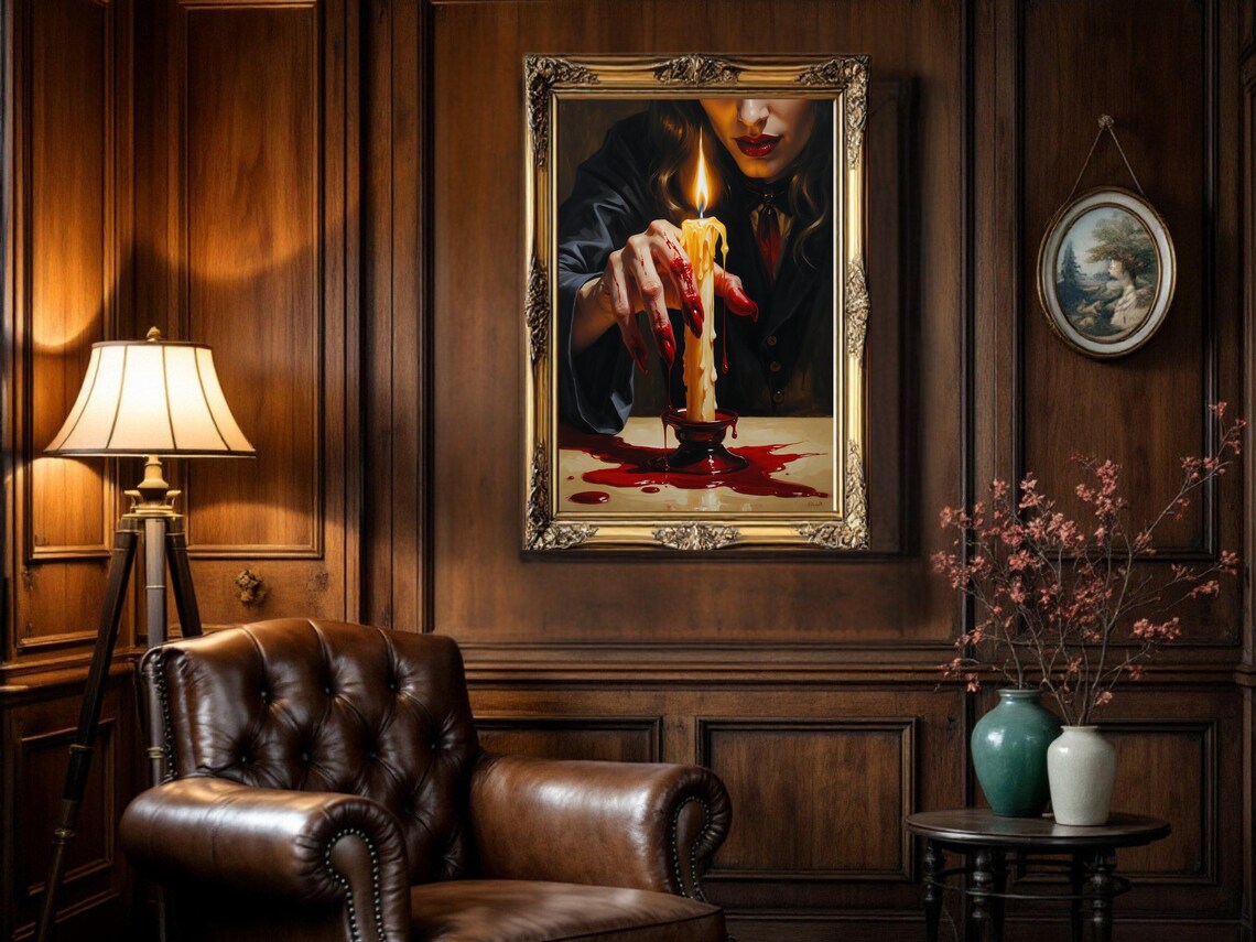 Gothic Candle Poster, Dark Surreal Horror - Image 3
