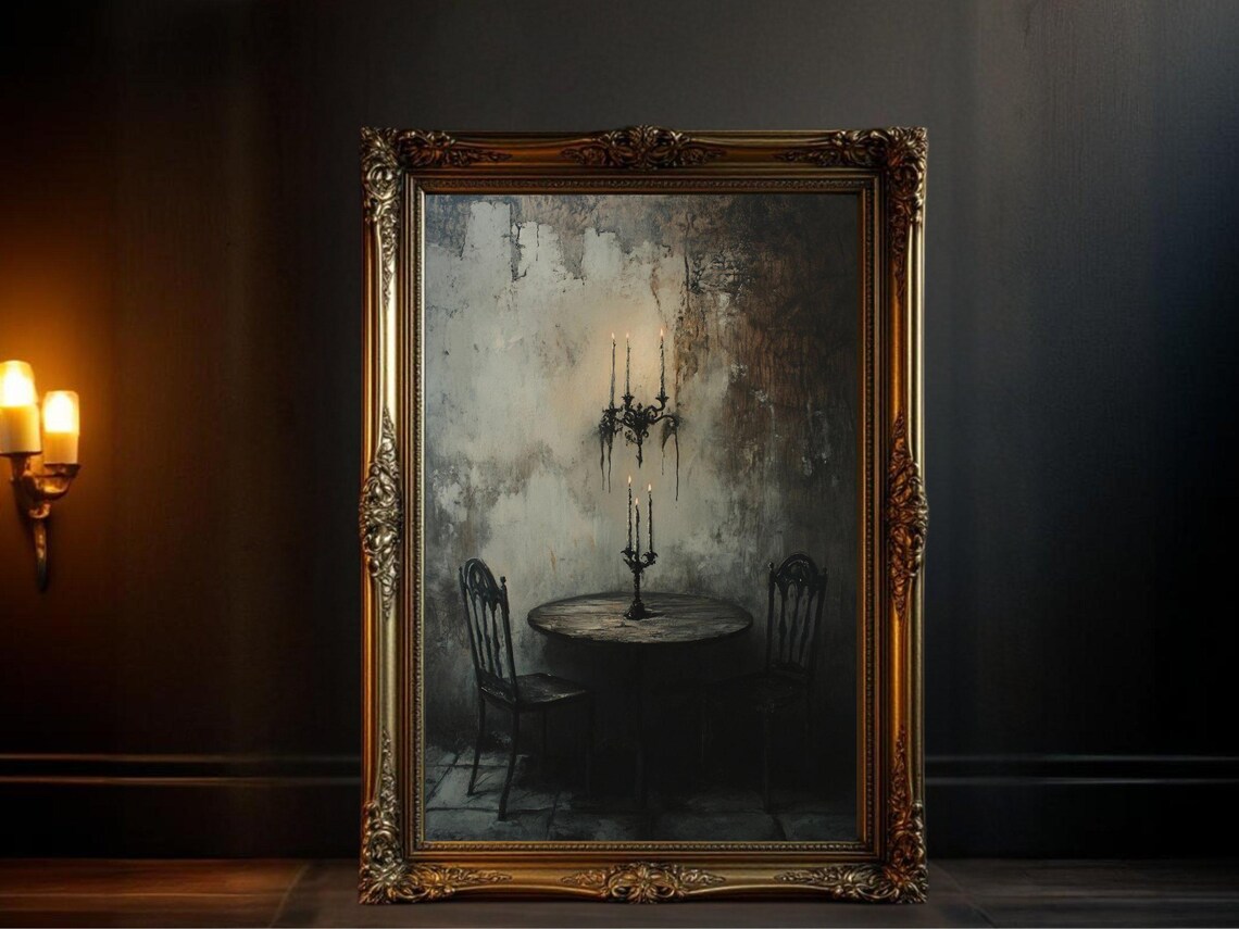 Dark Academia Mysterious Vintage Gothic Scene Poster