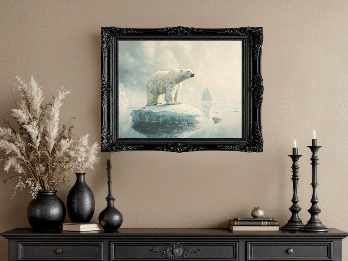 Polar Bear Arctic Scene, Wildlife Landscape Print - Image 3