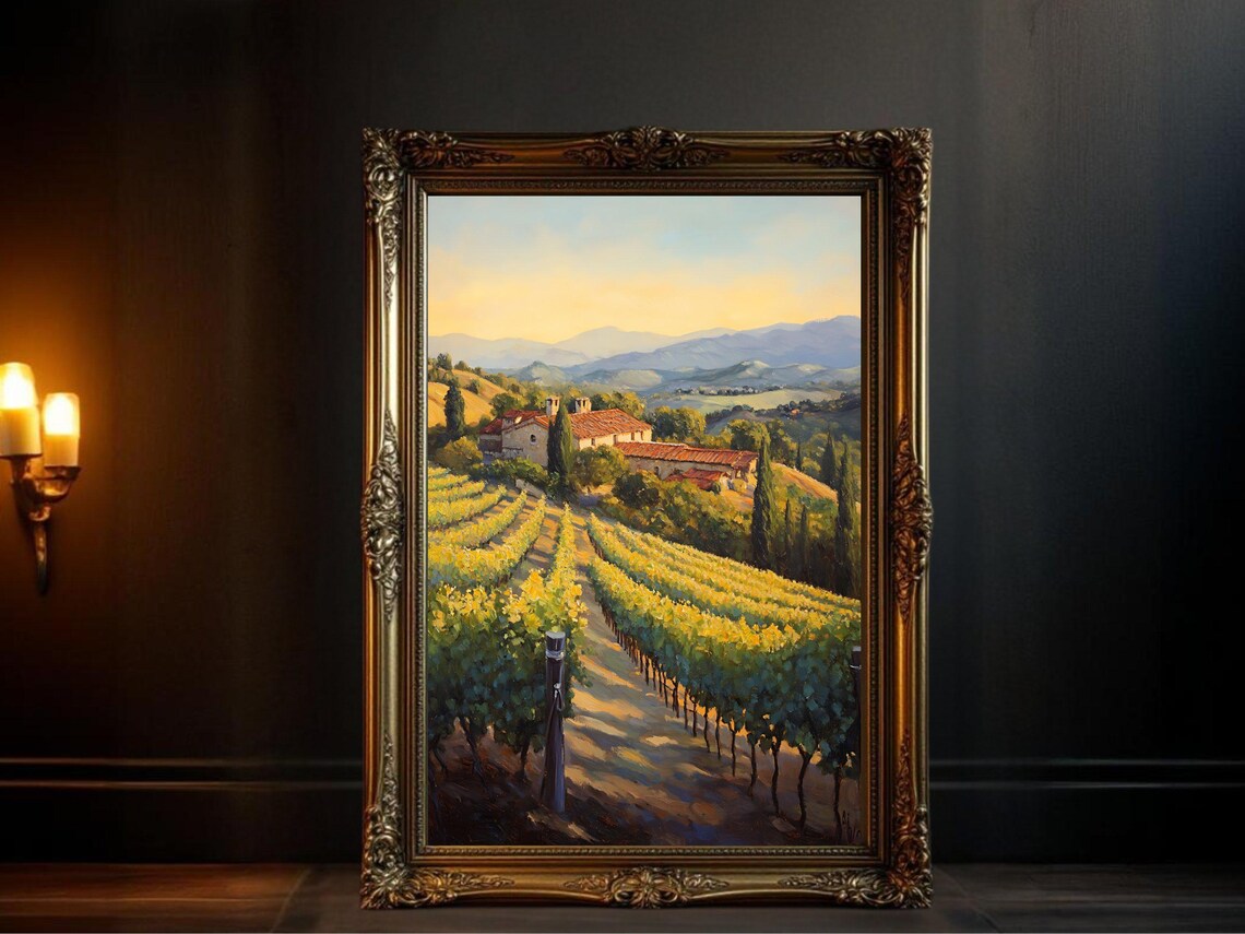 Tuscany Vineyard Landscape, Rustic Italian Countryside