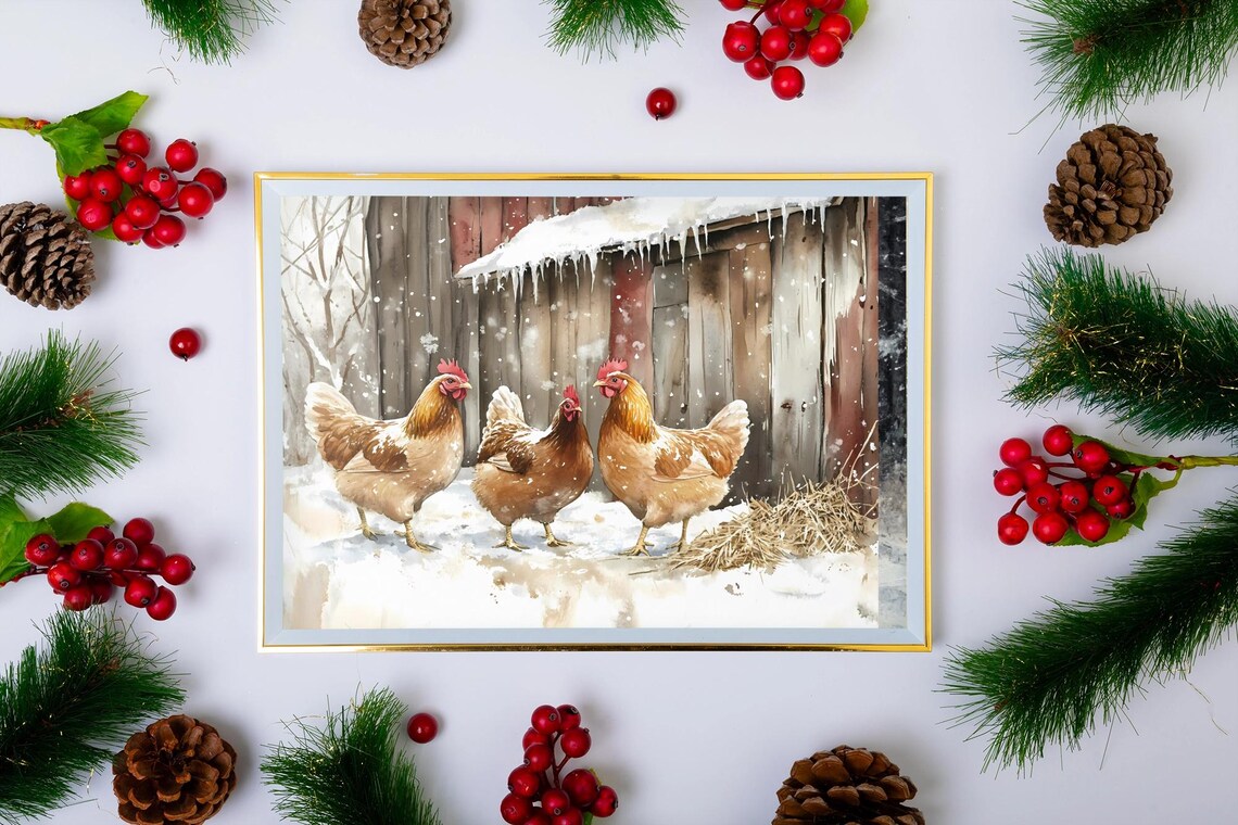 Vintage Farmyard - Contemporary Travel Poster - Image 2