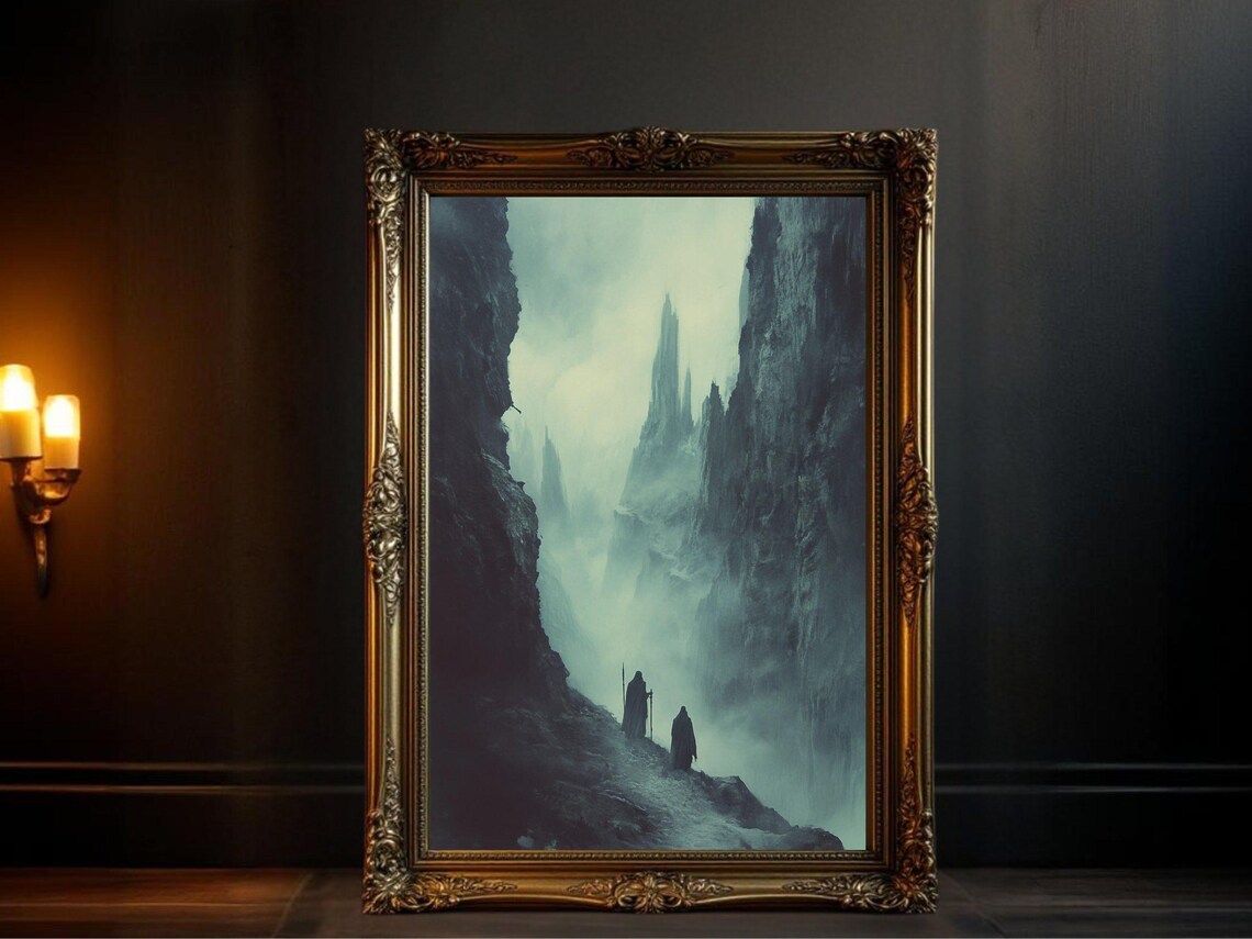 Mysterious Mountain Fantasy Landscape Art Print