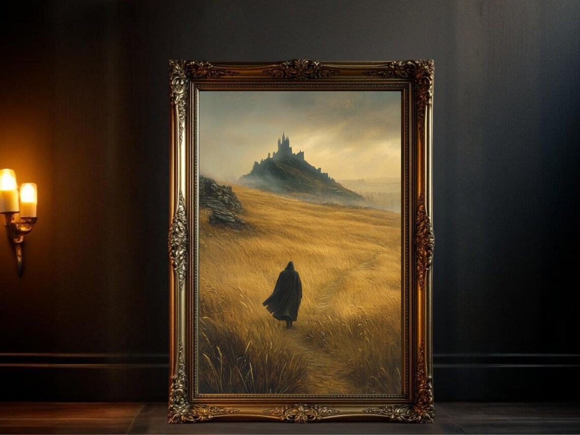 Castle On Hill, Fantasy Landscape Art Print