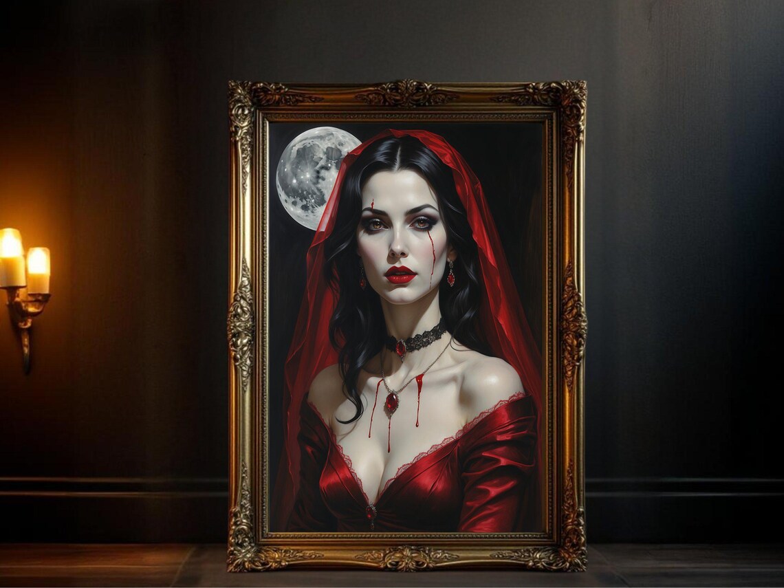 Gothic Vampire Lady, Dark Fantasy Portrait