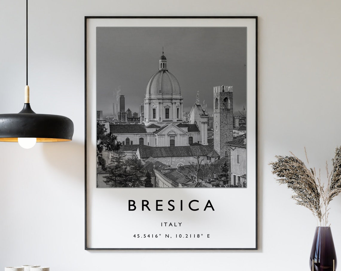 Brescia Travel Print Brescia Italy Travel Poster Italy Travel Print Travel Art Europe Travel Poster Black And White Gift A2a3a4
