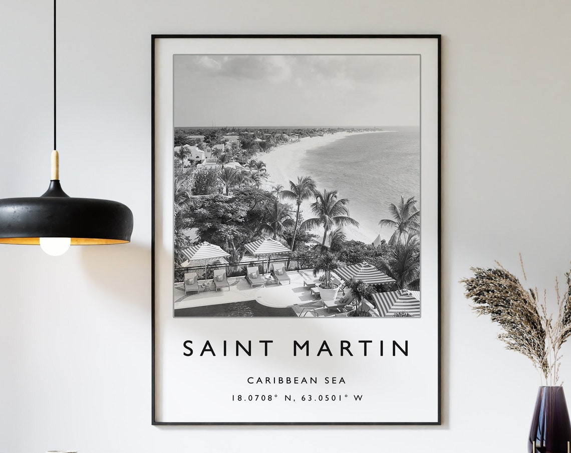 Saint Martin Travel Print Saint Martin Travel Poster Caribbean Travel Print Beach Travel Poster Sea Travel Art Travel Gift