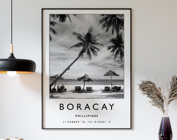 Borocay Travel Print Borocay Philippines Travel Poster Travel Print Travel Art Travel Poster Black And White Travel Gift A2a3a3