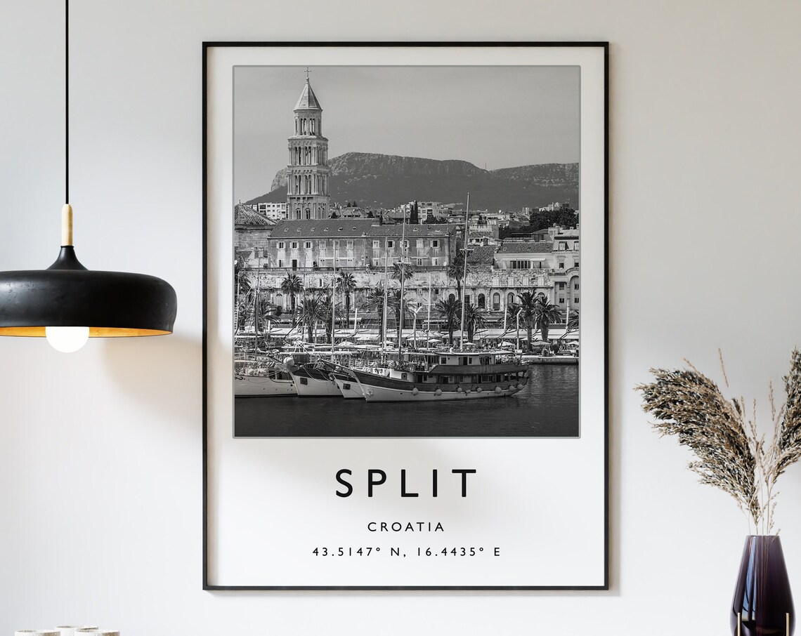 Split Travel Poster, Minimalist Croatia Art Print