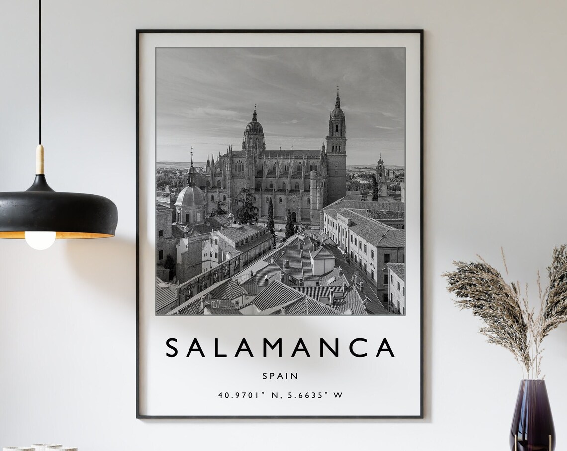 Salamanca Travel Poster, Minimalist Spain Art Print
