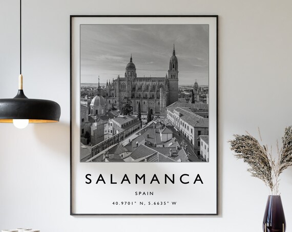 Salamanca Travel Poster, Minimalist Spain Art Print