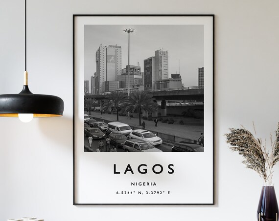Lagos Travel Print Lagos Travel Poster African Travel Poster Nigeria Travel Art Print African Wall Art African Print