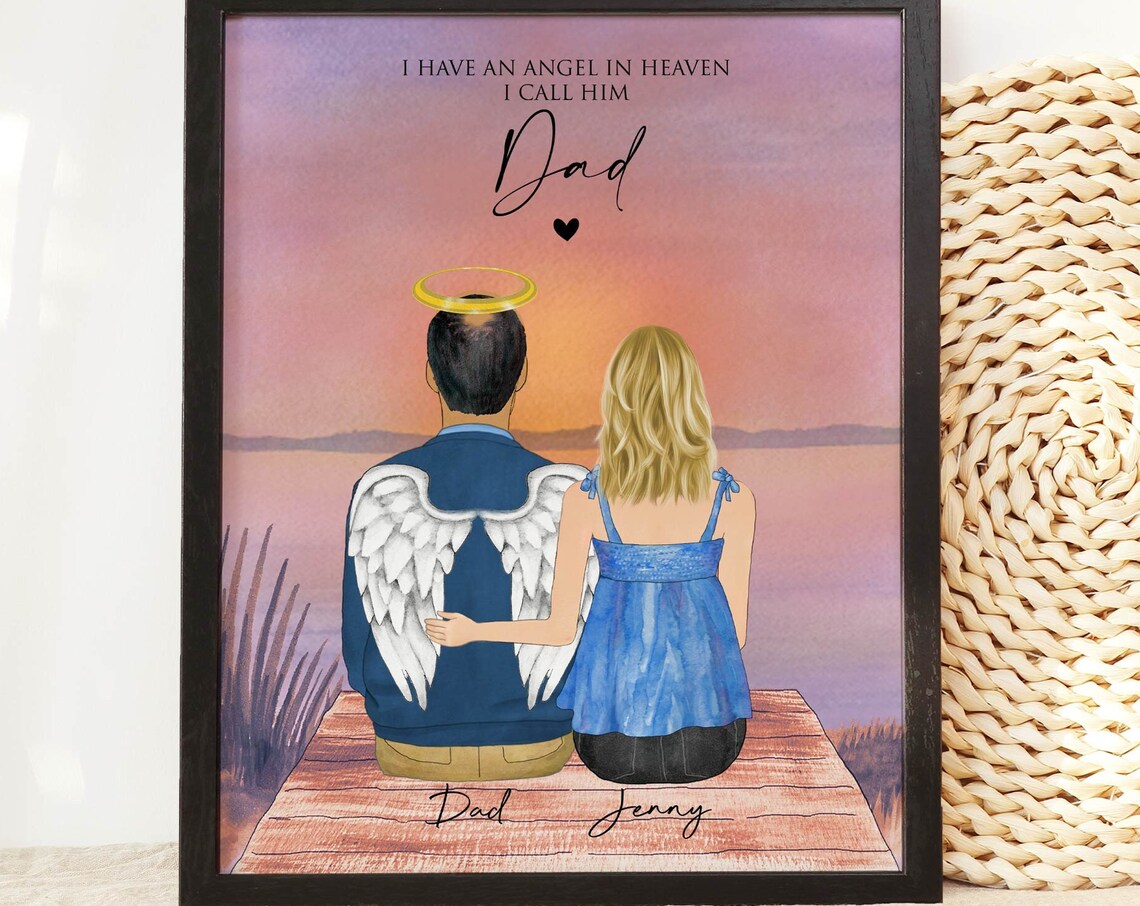 I Have An Angel In Heaven I Call Him Dad Memorial Tribute Poster