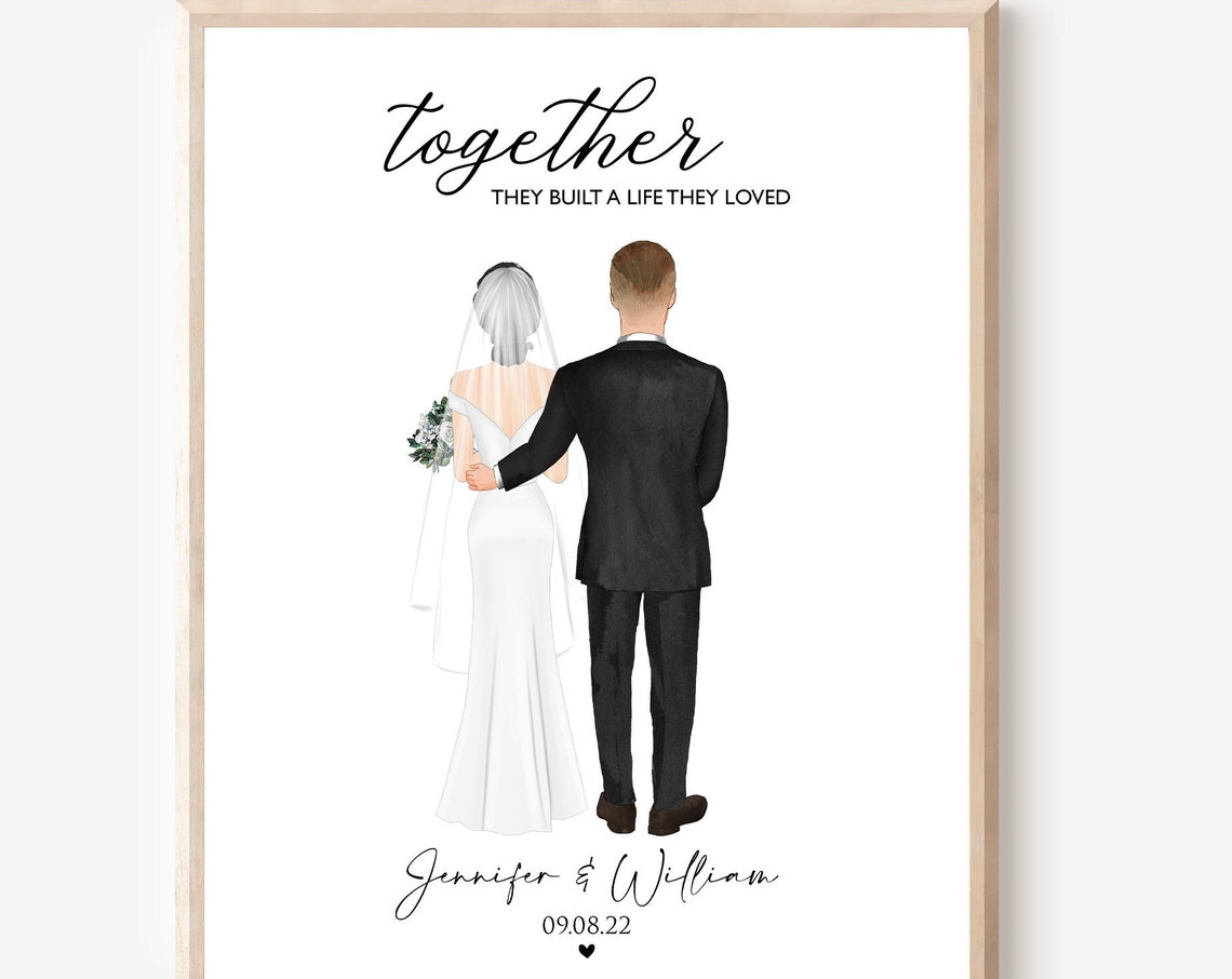 Together They Built A Life They Loved Wedding Day Portrait Poster