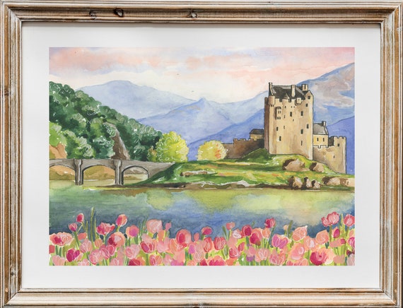 Eilean Donan Castle Watercolor Art Print