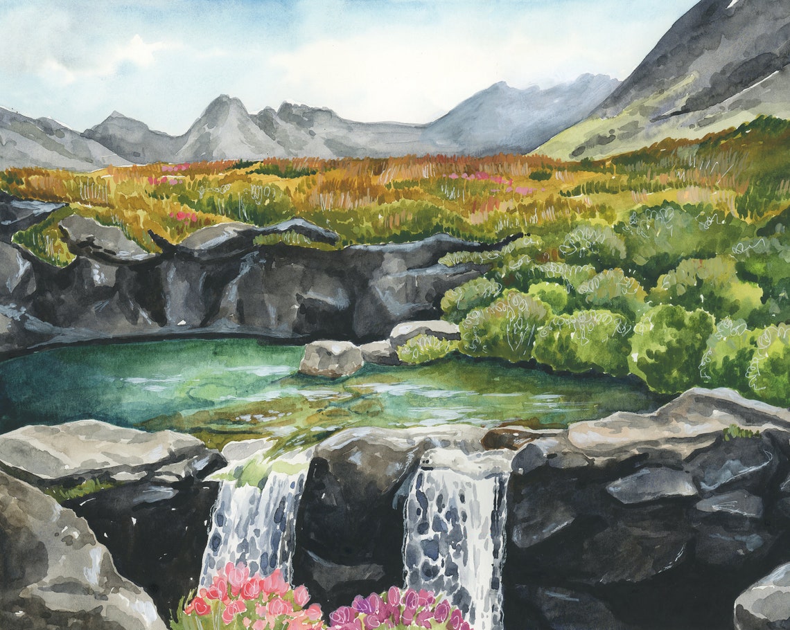 Fairy Pools Isle Of Skye, Scottish Art Print - Image 2