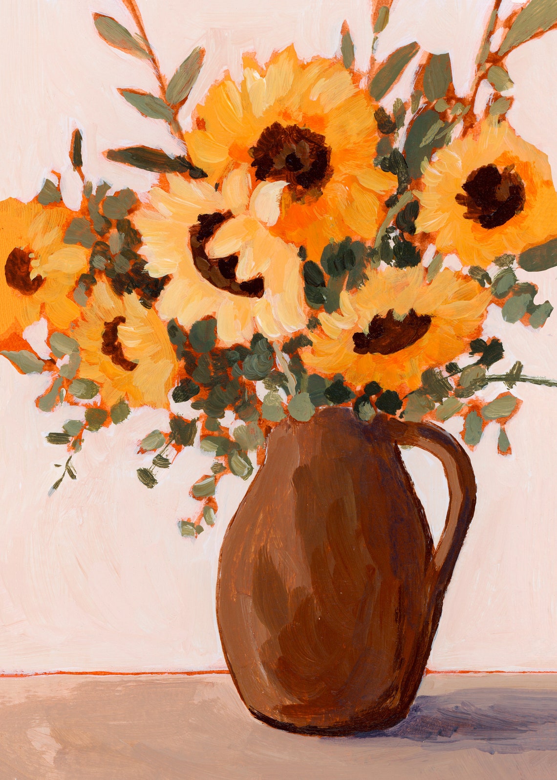 Sunflowers Sunflowers In Vase Flower Art Prints Flower Wall Art Flower Bouquet Wall Art Floral Print Flower Painting Sunflower Print - Image 2
