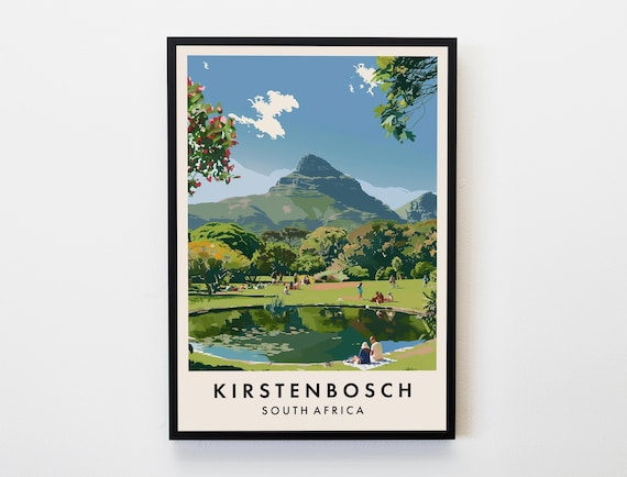 Kirstenbosch Travel Print Wall Art Cape Town Poster South Africa Travel Print Travel Lovers Home Decor Wall Art City Travel Poster Gifts