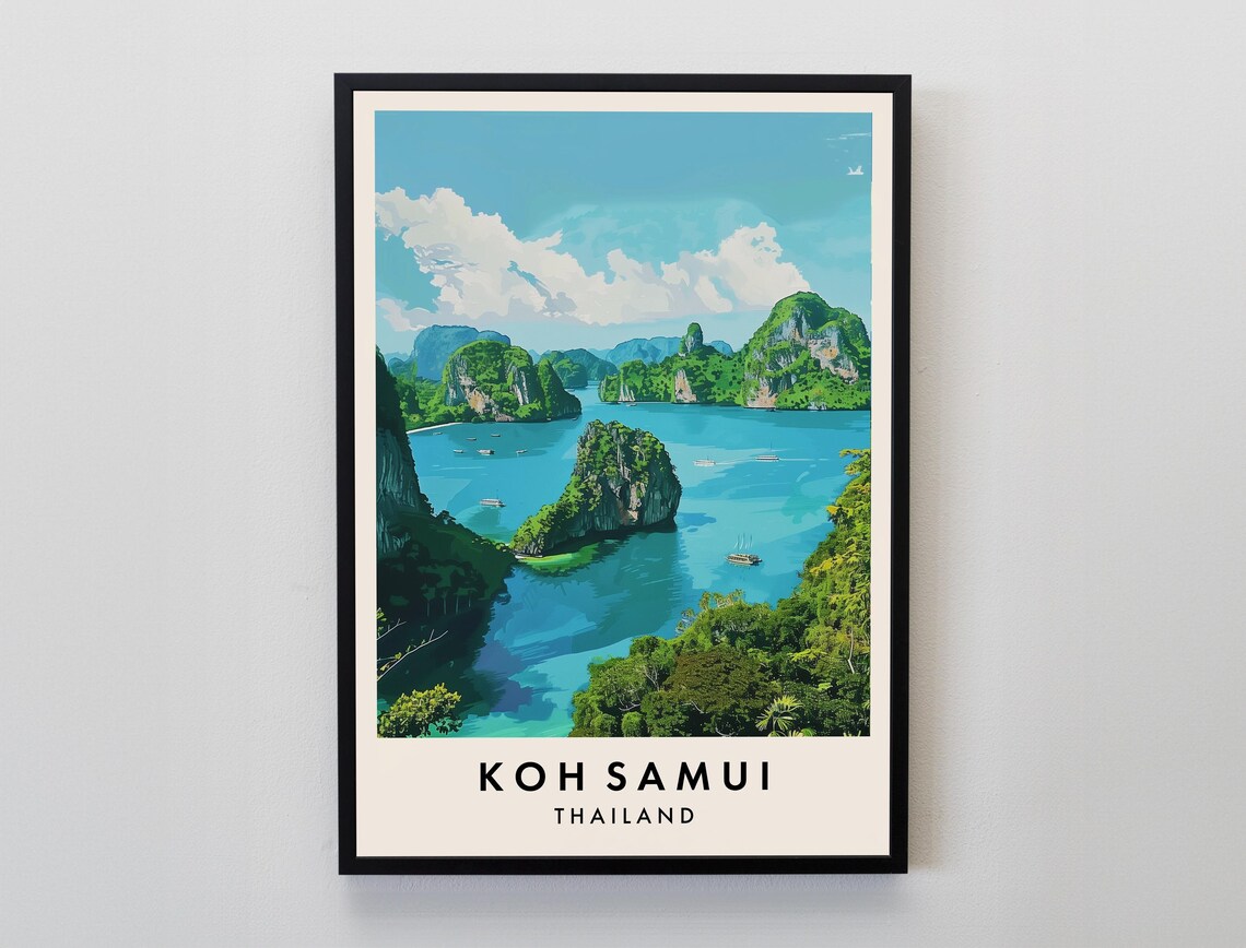 Koh Samui Travel Poster, Thailand Wall Art